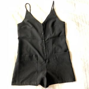 TOPSHOP black shirt romper size 6